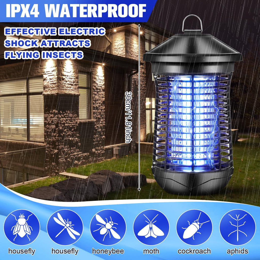 2 Pack Bug Zappers, 4200v 20w Power Electric Mosquito Zapper, Mosquito Killer with 3.9ft Cords for Outdoor Indoor, IPX4 Waterproof Insect Zapper Electric Fly Trap with 2 Brush for Home Patio Camping