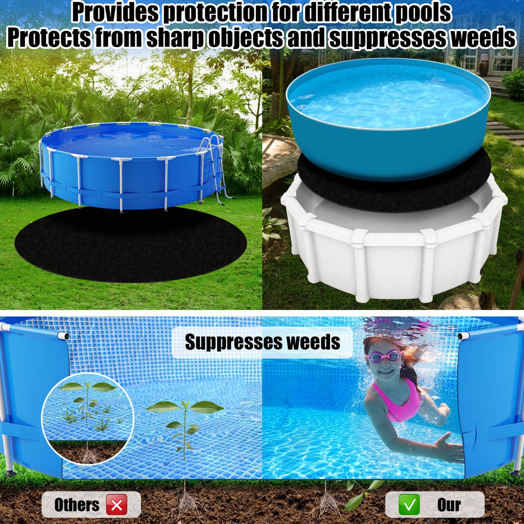 VICAMB 15ft Heavy Duty Round Pool Liner Pad for Above Ground Pool,Pool Ground Mat Under Pool Pad,Pool Bottom Liner Protector to Prevent Puncture and Extend Liner Life