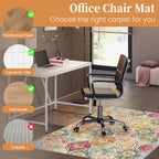 Office Chair Mat for Hardwood Floor & Tile Floor,36"X 48" Heavy Duty Desk Chair Mat for Hard Floors, Under Desk Rug for Rolling Computer Chair,Anti Slip,Low Pile Carpet Floor Protector-Multi