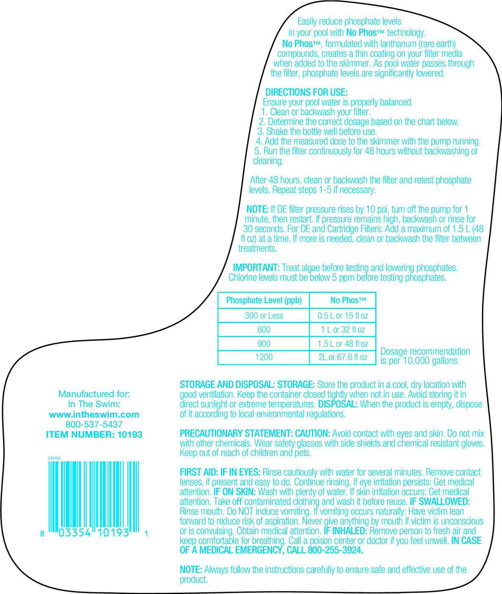 In The Swim - No Phos - Fast-Acting Phosphate Remover for Clear, Balanced Water - 3 Liter