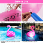 Toodour Floating Pool Lights, 2 Packs Solar Flamingo Pool Lights that Float, Waterproof Glow in The Dark Inflatable Solar Powered Flamingo Light for Swimming Pool, Party, Garden, Patio, Outdoor Decor