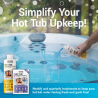 Bio Ouster Hot Tub Chemicals Kit Complete Hot Tub Cleaner Kit with 3in1 Weekly Care, Power Purge Jet Cleaner, Towel, Measuring Cup for Standard and Inflatable Spas Made in USA