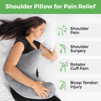 AbleUplift Rotator Cuff Pillow, Soft Comfortable Shoulder Pillow for Surgery, Ergonomic Shoulder Support Pillow with Double Zipper Cover, Machine Washable, Gray