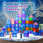 Frozen Toys for Girls Magnetic Tiles 102pcs with 2 Stairs 2 Dolls Princess Castle Building Toys Girls Toys Age 4-5 6-8 Magnetic Blocks Birthday Xmas Gifts for Girls Toys for 3 4 5 6 7 8+ Year Old