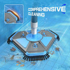 UIRWAY Upgrade Pool Vacuum Head with Side Brush & 360° Swivel Cuff, Heavy Duty Manual Kink-Resistant 1-1/2" x 40 Ft Vacuum Hoses, Weighted Triangular Shape for Inground & Above Ground Pool(No Pole)