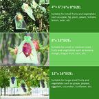 Toolifer 100 Pcs Fruit Protection Bags, 8''×12'' Vegetable Protection Bags Fruit Netting Bags with Drawstring, Fruit Tree Fruit Cover Bags Reusable Netting Bird Pest Barrier Bags for Garden Orchard