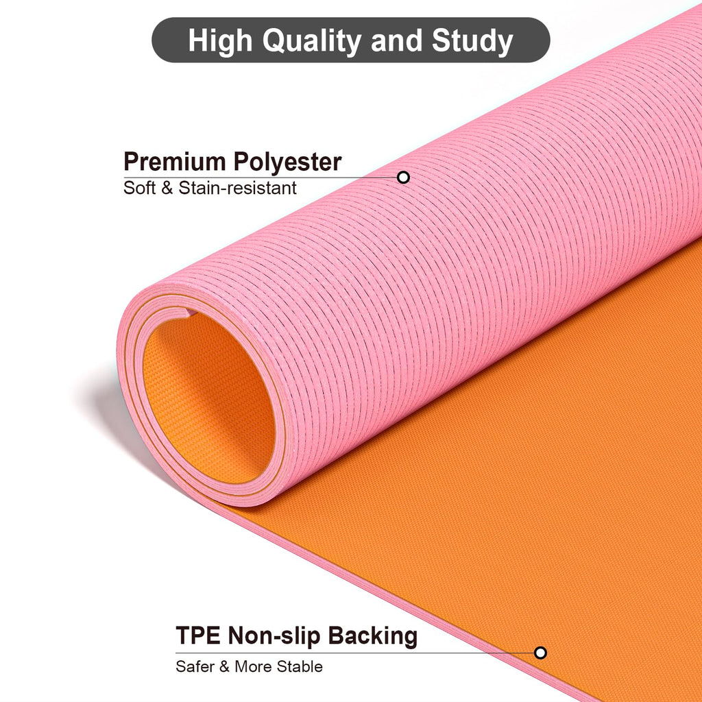 Hsurbtra Office Chair Mat for Hardwood Floor, 31.5" x 47" Ultra Thick Non-Slip Computer Chair Mat, Heavy Duty Floor Protector, Large Desk Rug for Office Home, Pink