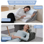 Flyxunfri Bed Wedge Pillow for Sleeping Orthopedic Wedge Pillows Set 9&12&16&20 Inches Adjustable Memory Foam Reading Pillow for Acid Reflux Relief Ergonomic Incline for Back Pain