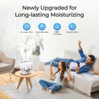 6L Humidifiers for Bedroom Large Room Home, CHIVALZ Cool Mist Top Fill Humidifiers for Baby Nursery and Plants, 26dB Quiet, Nightlight, Up to 50 Hours, Oil Diffuser 1 Pack + 2 Mist Outlets White