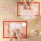 Non-slip Pastry Mat Extra Large with Measurements 28''By 20'' for Silicone Baking/ Counter Mat, Dough Rolling Mat,Oven Liner,Fondant/Pie Crust Mat By Folksy Super Kitchen Red