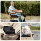 Benazcap Seat Cushion, Memory Foam Cushion for Office Chair - Ergonomic Chair Cushions for Tailbone Pain Relief, Sciatica & Back Support with Breathable Case, Office Chair Cushion & Car Seat Cushion