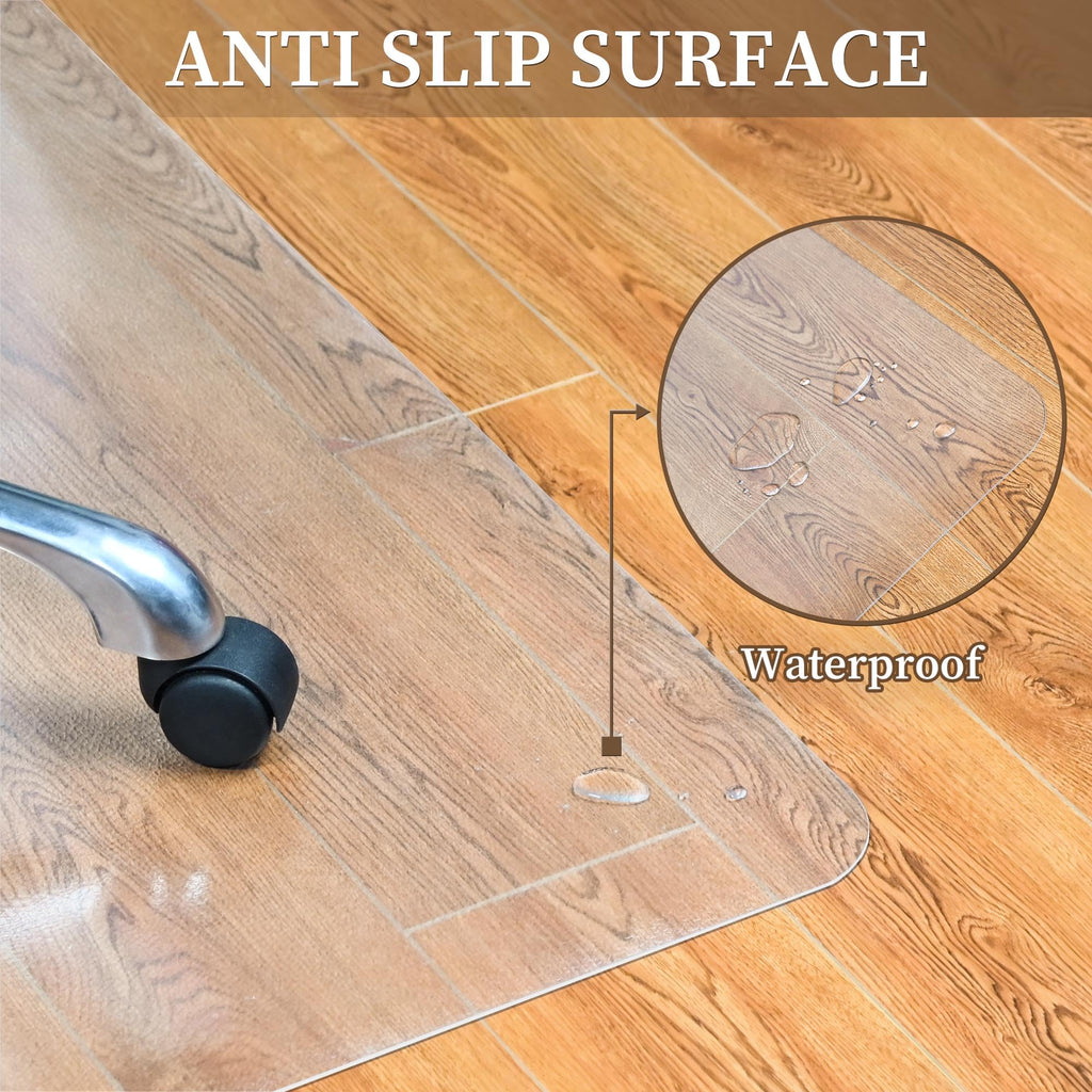 Naturei Office Chair Mat for Hard Floors, 46” x 72” Large Floor Protector Mats, Easy Rolling Desk Chair Mat for Hardwood, Clear, Easy to Clean (Rectangle)
