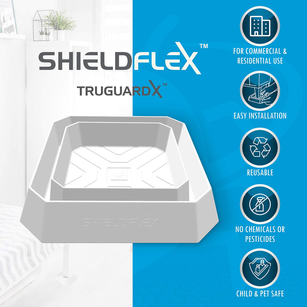 Bed Bug Trap — 12 Pack | TruGuard X Bed Bug Interceptors (White) | Eco Friendly Bed Bug Traps for Bed Legs | Reliable Insect Detector, Interceptor, and Monitor for Pest Control and Treatment