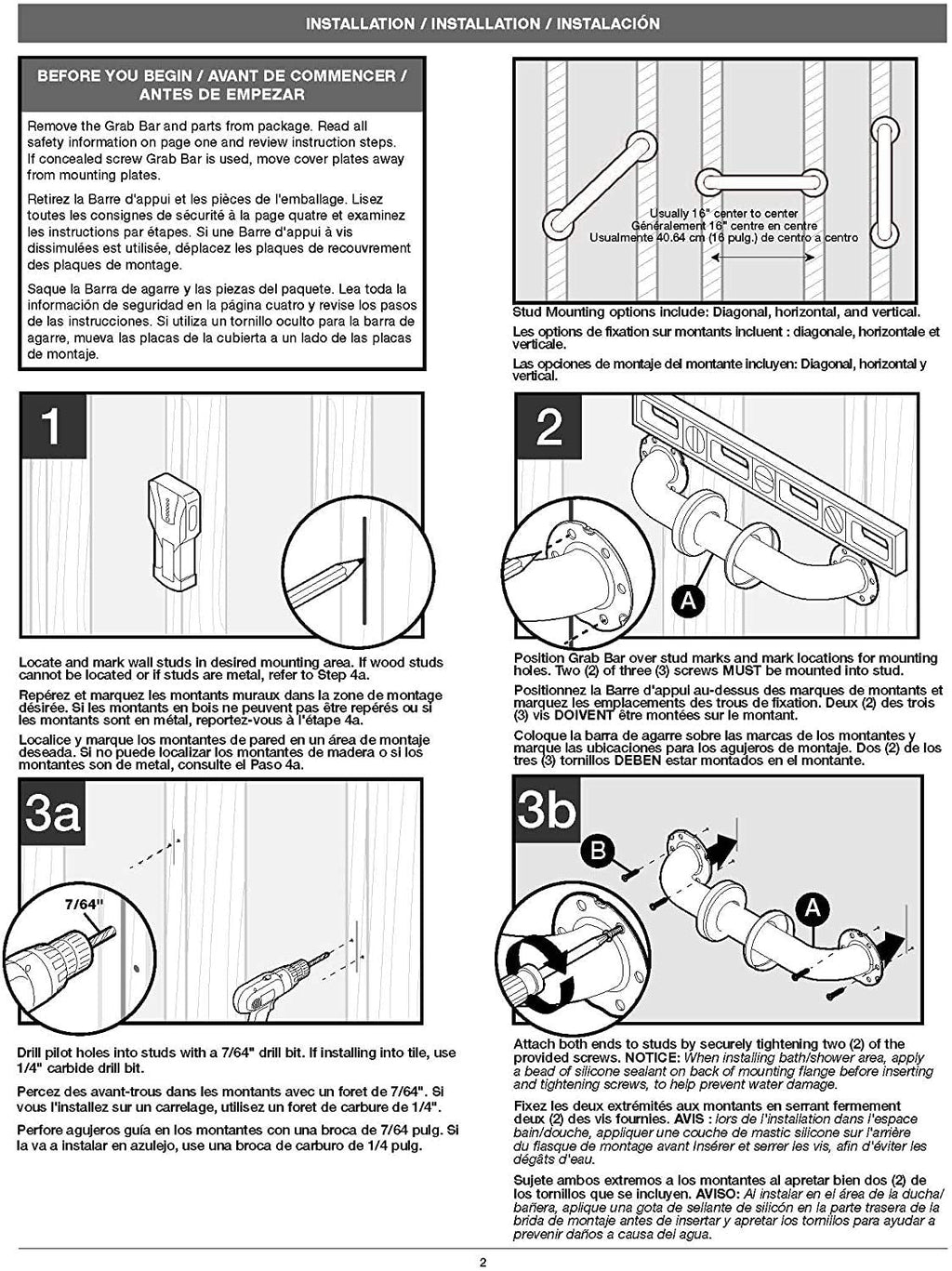 Delta Faucet DCL5924-BN Carlisle Wall Mounted 24" Decorative Bath Safety Grab Bar in Satin Nickel