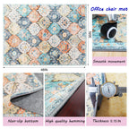 Orange Blue Office Chair Mat - 48"x36" Anti-Slip Rug for Hard Floor