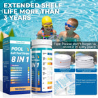 NewTest Pool Salt Test Strips: 150CT 8 in 1 Professional Pool Test Strips for Salt Water Pool & Hot Tub & Spa & Swimming Inground Pools - Quick Accurate Results Saltwater Pool Testing Kit