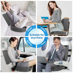 CloudBliss Seat Cushion,Office Chair Cushion,Car Seat Cushion,Lumbar Support Pillow for Office Chair,Back Support Memory Foam Pillow Coccyx Cushion for Tailbone Pain&Sciatica Pain Relief,Grey,X-Large