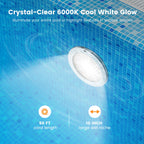 SURAIELEC Pool Lights for Inground Pool, 10 Inch 120V LED Underwater Light, 35W (300W Equivalent), 4000LM, Cool White 6000K, Fits 10" Large Wet Niches, Stainless Steel Housing, 50FT Cord