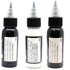 Element Tattoo Supply - Shading 3 Stage Grey Wash - Black and White Tattoo Ink - Light - Medium - Dark - Shades (5) 1oz Bottles