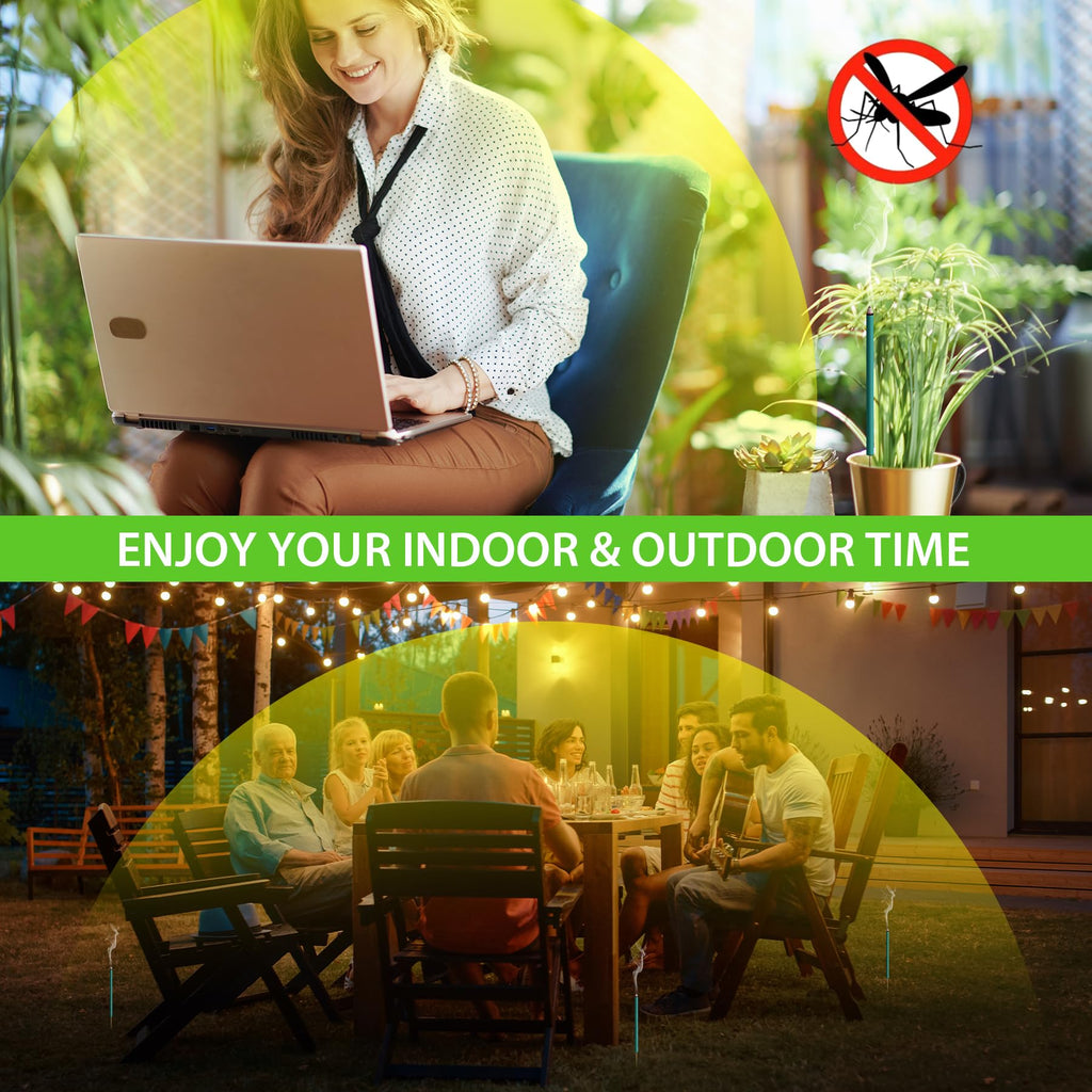 BugBai Mosquito Repellent Outdoor Patio 12 PCS, Thicker Natural Citronella Oil Incense Sticks 2.5H Protection for Indoor Home, Plant-Based Bug Insect Barrier for Basement Yard Garden Camping Fishing