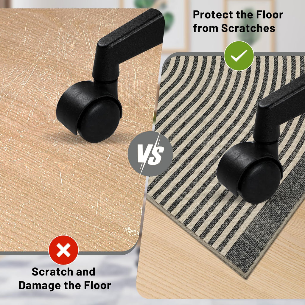 Office Chair Mat for Hardwood Floor&Tile Floor,36"X 48" Heavy Duty Desk Chair Mat for Hard Floors,Under Desk Rug for Rolling Computer Chair,Anti Slip,Low Pile Carpet Floor-Geo Grey