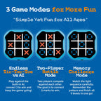 3 in 1 Electronic Tic Tac Toe Game, Handheld Digital Tic Tac Toe Bolt Game with Silent Mode, Portable Learning Toy Gift for Kids & Adults, Blue (One Pack)