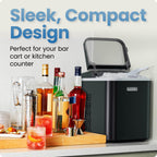 Iceman Compact Pebble Ice Machine, Countertop Nugget Ice Maker Produces Chewable Pellet Ice in 8 Minutes, Makes 26lbs/Day, One-Touch Cleaning Function with Ice Scoop/Basket Included – Black