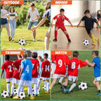 Glimin 6 Pcs Christian Charity Donation Supplies Deflated Soccer Ball Bulk with Pump Official Size Samaritan's Purse Operation Christmas Machine Stitched Ball(Size 4,Classic)