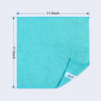 HOMEXCEL Microfiber Cleaning Cloth 210GSM, Pack of 12, Size:11.5" x 11.5", Ultra-Soft, High-Density Non-Abrasive Cleaning Towels for Cars, Glass, Kitchen, Reusable Rags, Blue/Green/Yellow/Pink