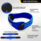 CAMBIVO 2 Pack Patella Knee Brace With Etra Strap, 6 Color Knee Braces for Knee Pain, Adjustable Knee Brace Patellar Tendon Stabilizer Support Band for Knee Pain Relief, Jumpers Knee, Tendonitis(Blue)