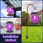 Qualirey Solar Bug Zapper Outdoor Waterproof Mosquito Repellent Outdoor Solar Mosquito Zapper Plastic Ring Bug Lights Insect Mosquito Killer Lamp (Gray Bronze,2 Pcs)