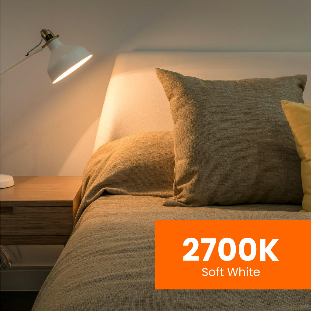 Feit Electric A19 LED Light Bulbs, 60W Equivalent, Dimmable, E26 Standard Base, 90 CRI, 800 Lumens, 2700K Soft White, 120V, 22 Years Lifetime, Damp Rated, 8 Pack, OM60DM/927CA/8