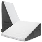 Cozymaker 12" Bed Wedge Pillow for Sleeping After Surgery, Back Support, Leg Elevation, Gerd Acid Reflux, Relief Neck Pain, Sleep Apnea, Snoring, Cooling Memory Foam Triangle Incline Wedge