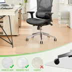 Luxstep Office Chair Mat for Carpet, Computer Desk Mat, Heavy Duty Hardwood/Tile Floor Protector,Easy Glide Plastic Floor Mat for Office Chair for Work,Home,Study with Extended Lip,36"x48"