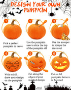 Greatever Halloween Pumpkin Carving Kit,Professional and Heavy Duty Stainless Steel Tools,Pumpkin Carving Set with12 Pumpkin Stencils Carrying Case(7pcs)