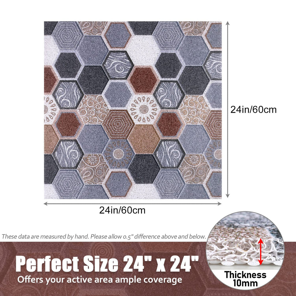 Shower Mat Non-Slip, Soft Comfort Bath Mat with Drainage Holes, PVC Loofah Massage Bathmat for Shower,Tub,Bathroom,Wet Areas, Quick Drying