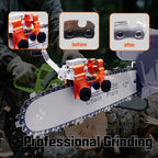 QTG Manual Chainsaw Sharpener,Chain Sharpener,Chain Saw Sharpener Portable Hand Crank Chain Sharpening Tool with Durable Clamp - Easy to Use & Accurate Chain Grinder Set for All Standard Chainsaws
