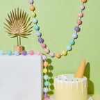 WILLBOND Wool Felt Ball Garland Colorful Pom Pom Garland 6.5 Feet Long 24 Ball Garland for Mardi Gras Easter Halloween Thanksgiving Christmas Wall (Rainbow Colors,3 Pieces)