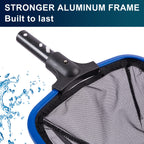 POOLAZA Ultra Fine Mesh Pool Skimmer Net with Aluminum Frame, Aluminum Pool Net for Cleaning Efficiently, Durable Pool Skimmer Net Fine Mesh Ideal for Fine Debris Removal, Fine Mesh Pool Net Skimmer