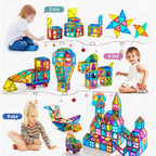 TEMI Magnetic Tiles,Building Blocks, Magnets Building Set, STEM & Learning & Education Toys Christmas Toy Gift for Ages 3 4 5 6 7 8+ Year Old Toddler Kids Boys and Girls (Magnetic Tiles-80pcs)