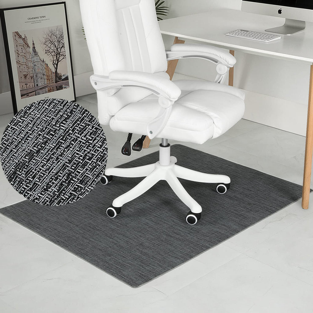 RccugmatS Chair Mat for Hardwood & Tile Floor, 47" x 52" Heavy Duty Office Chair Mat for Rolling Chairs Easy Glide, Anti Slip, Non-Curve, Floor Protector for Home Office, Gray