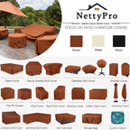 NettyPro Outdoor Patio Cushion Storage Bags Water-Resistant Extra Large 9 Ft Christmas Tree Cushion Bags for Storage, 65 x 20 x 28 Inch, Brown