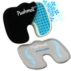 Pushmell Memory Foam Seat Cushion for Enhanced Comfort - Pillow Cushion with Cooling Gel, Extra Mesh Cover