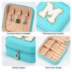 Parima Valentines Day Gifts for Girls - Travel Jewelry Case for Girls Jewelry Box | Gifts for Friends Women Unique Christmas Gifts for Women | Friends Gifts Personalized Gifts - Letter J, Aqua Blue