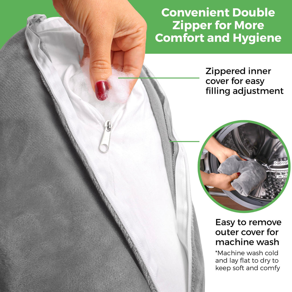 AbleUplift Rotator Cuff Pillow, Soft Comfortable Shoulder Pillow for Surgery, Ergonomic Shoulder Support Pillow with Double Zipper Cover, Machine Washable, Gray