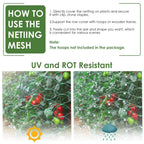 Ruolan Bird Netting for Garden Protect Vegetable Plants and Fruit Trees13X20Ft,Plastic Trellis Netting for Birds, Deer,Squirrels and Other Animals