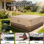 QH.HOME Hot Tub Cover Replacement 85"x85", Waterproof & Weatherproof 600D Polyester Spa Cover for Hot Tub, UV Resistant, Windproof with Ratchet Strap System, Fits 84 x 84, 82 x 82 or 81 x 81 Square