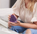 SAMSARI 3 to 4 Lb Amethyst Crystal Geode From Uruguay – 4.5" to 7.5" Height, Natural Large Amethyst Cluster Rock – Crystals And Healing Stones