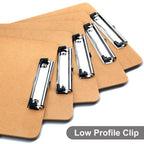Wood Clipboards Set of 2, Letter Size Hardboard Clip Board 8.5x11 for Classroom, Students, Kid, A4 Standard Size 9" x 12.5" with Low Profile Clip, Office & School Supply