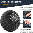 Plyopic Deep Tissue Massage Ball Set – Set of 4: Lacrosse, Spiky, Peanut and 5” Foam Roller Massager Balls | for Muscle Massage, Mobility, Trigger Points and Myofascial Release